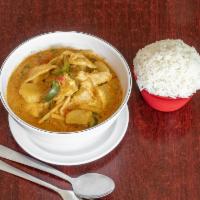 9A. Thai Red Curry · Gluten-free. Medium spice. This fragrant and truly delicious curry is a savory blend of coco...
