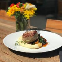 8OZ AGED FILET MIGNON · mashed potatoes, green beans, wild mushroom demi glace