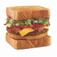 Bacon Cheeseburger TOASTER® · Texas Toast. Hickory Sauce. Cheese, Bacon, and Fried Onion Ring.