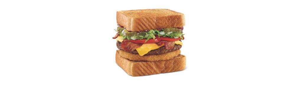 Bacon Cheeseburger TOASTER® · Texas Toast. Hickory Sauce. Cheese, Bacon, and Fried Onion Ring.