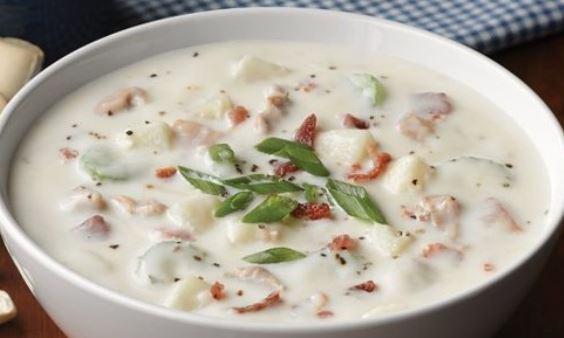 Classic New England Clam Chowder · with oyster crackers