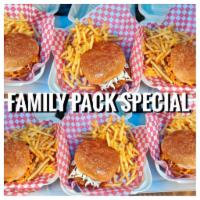 Family Pack Special Sandwich (Six Chickun-Sandwich & Fries Combos) · 6 chick-un sandwiches and fries.