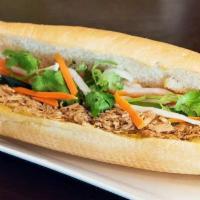 BM#2. Shredded Chicken Sandwich - Bánh Mì Gà Xé · Including homemade mayonnaise, pickled carrot &daikon, cucumber, cilantro and jalapeno.