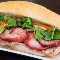 BM#6. Combo Sandwich - Bánh Mì Đặc Biệt · Pate, Vietnamese ham, steamed pork-bologna and BBQ pork and including homemade mayonnaise, p...