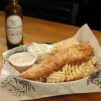 Fish and Chips · Yuengling beer-battered haddock served with Victory Lane tartar sauce and creamy coleslaw.