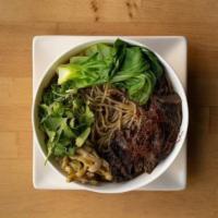 Beef Noodle Soup · beef cheeks, bok choy, yuquan, cilantro, beef broth