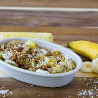 Mango Bowl · Quinoa, Brown Rice, Mango, Pineapple, Banana, Granola, Coconut, Almond Milk and Chia Seeds (...