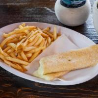 Kids #3 Cheese Quesadilla · Made with cheese. Served with rice and beans or french fries, and kid’s drink.