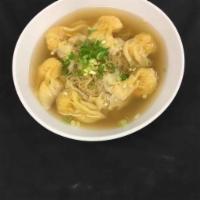 1. Shrimp & Pork Wonton Noodle Soup 云吞面 · Seasend broth with filled wonton dumplings.