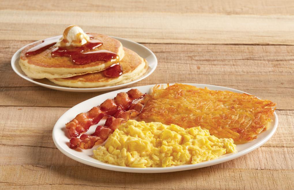 Build a Breakfast · Served with 2 eggs any style, hash browns, choice of toast or 2 house-made fluffy buttermilk pancakes, and choice of meat and crispy hash browns.
