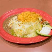 36. Enchilada Suizas Combo · Served with rice and beans.