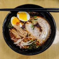 6. Spicy Ramen · Thick noodle. Salt based, chashu pork belly, egg, beansprouts, green onion, bamboo shoots.