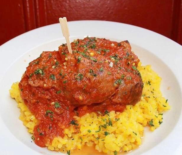 Osso Bucco · Braised veal shank in a light tomato with saffron risotto