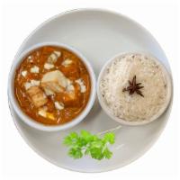 Paneer Butter Masala · Homemade cheese cubes and tomatoes cooked with curry sauce, served with a side of aromatic b...