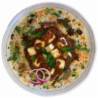 Paneer Biryani · Golden fried Paneer cubes are tossed in house made onion and herbs sauce then layered in Bir...