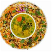 Vegetable Korma Biryani · Potato, Carrot, Peas, Cauliflower arestir-fried in the spiced sauce which ismade with, yogur...