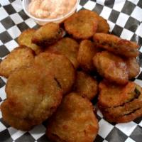 Fried Pickles  · Beer battered pickles  served with dipping sauce