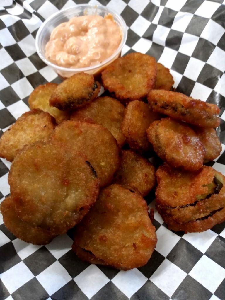 Fried Pickles  · Beer battered pickles  served with dipping sauce