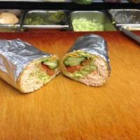 Tuna Wrap · With lettuce and tomato wrapped in a tortilla.