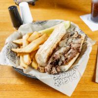 Philly Sandwich · Melt-in-your-mouth Philly steak or chicken smothered with grilled peppers, onions and mushro...