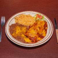 #5. Red or Green Chili Burro Enchilada Style · Combinations include Rice and Beans
