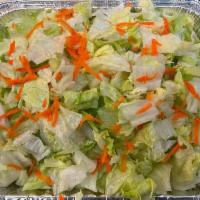 Tray of Salad with bottle salad dressing  · 
