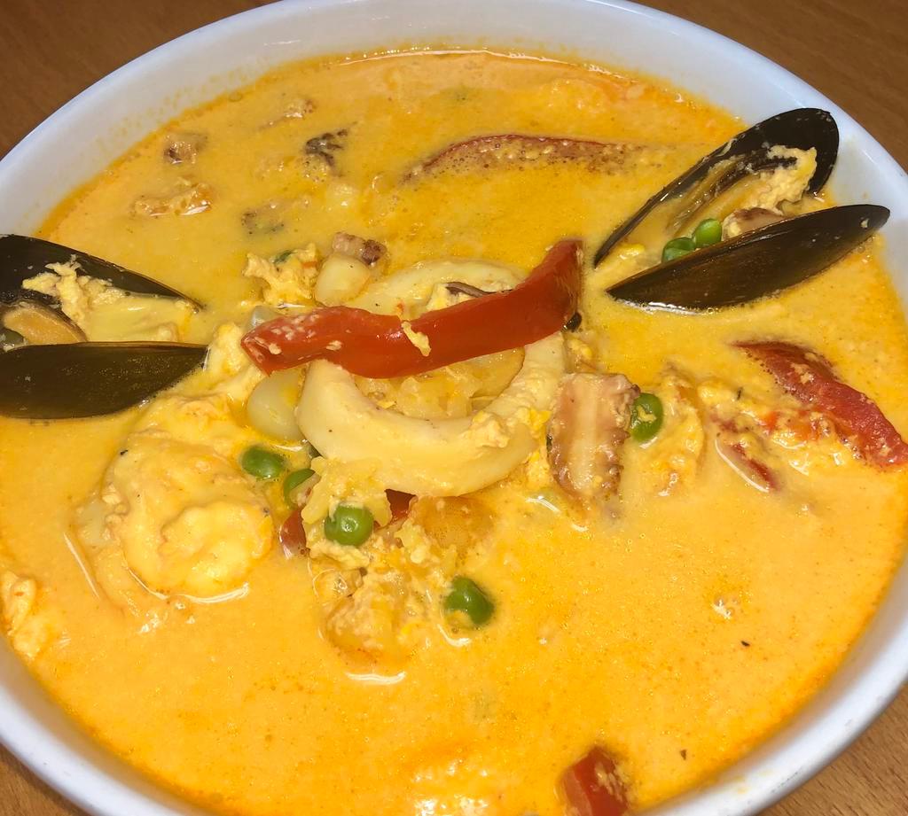 Chupe de Mariscos Large · Seafood soup.