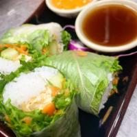 FRESH SUMMER ROLLS · Soft rice paper with herbs and vermicelli, served with tangy tamarind and sweet chili sauce ...