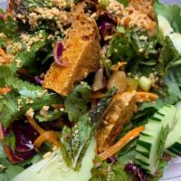SPICY YUM SALAD · Choice of meat serve with Asian herbs, lemongrass, kaffir leaves, crushed peanuts and a spic...