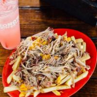 BBQ Cheese Fries · Topped with your choice of beef, pork, turkey, or sausage.