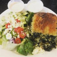 Spinach Pie and Greek Salad · 