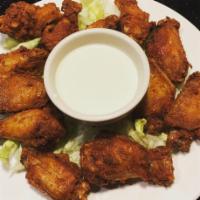 Fried Buffalo Hot Wings · Served with blue cheese. Add french fries for an additional charge.