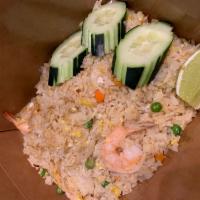 Fried Rice · Fried rice sautéed with choice of meat, egg, onion tomato, pea-carrot.