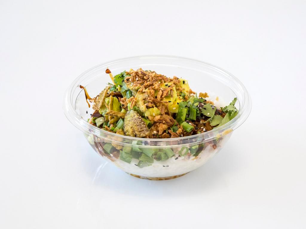 Shredded Chicken or Grilled Chicken · Served on a bed of rice with your choice of toppings. ​