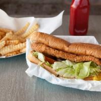 Oyster Po' Boy Sandwich · Includes French Fries and 1 FREE Drink.