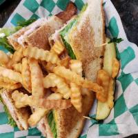 Junior's Club Sandwich · Enjoy smoked turkey, double smoked bacon, lettuce, tomatoes, American or cheddar cheese and ...