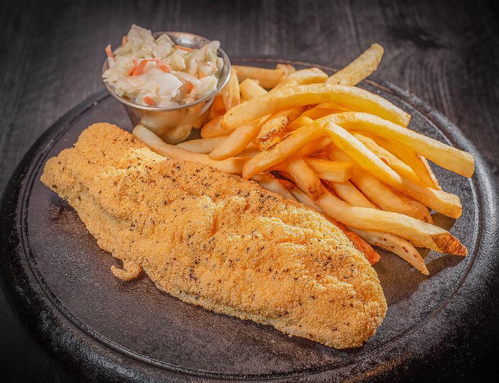 Catfish Dinner · 2 catfish fillets, grilled, blackened, or fried with your choice of 2 sides