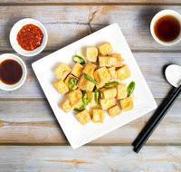 11. Crispy Tofu with Salt and Chilli Peppers · Crispy tofu with salt and spicy chilli peppers. Gluten free
