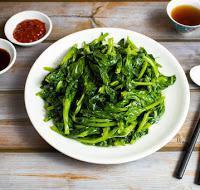 46. Stir-Fried Pea Sprouts with Ginger · Stir-fried pea sprouts with ginger. Gluten free