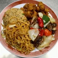 2 Items Available From 11am - 3pm · 
Choice of 2 Items: Orange Chicken, Kung Pao Chicken, Mushroom Chicken, Chicken Green Beans,...