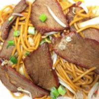 Pork Chow Mein · Chow Mein stir fried with Slices BBQ Pork, cabbage, carrots, celery, bean sprouts, brown and...