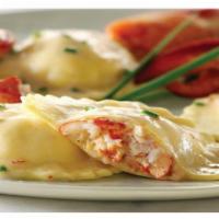Lobster Ravioli · Fresh, homemade pasta filled with lobster and our pink sauce.