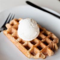 Churro & Cream  · Waffle dusted in cinnamon & sugar, fresh whipped cream