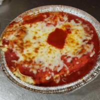 Meatball Parmigiana Dish · Includes 3 dinner rolls, we do not offer pasta