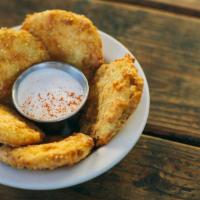 Fried Green Tomatoes with Ranch Dressing · 