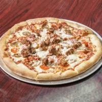Meat Lovers Pizza · Pepperoni, ham, sausage, bacon, and meatballs.