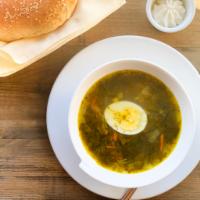 Green Borscht · Served with  boiled egg and  sour cream on the side