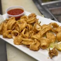 Calamari Fritti · Lightly breaded and fried. Served with aioli and tomato sauce.