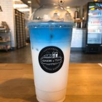 Blue Wave Milk Tea with Cream Cheese Topping · 