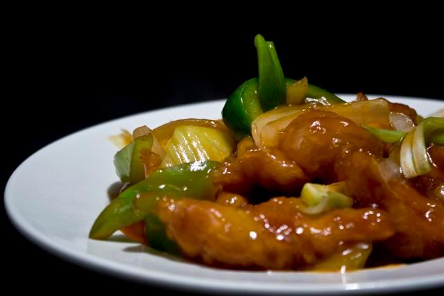 Sweet and Sour · Deep fried in batter with cucumbers, tomatoes, pineapple, onions and peppers.